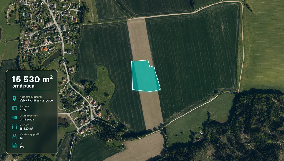 Prodej pole 15530 m²